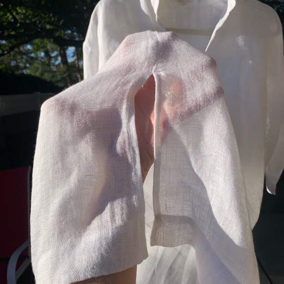 Eileen Fisher 100% organic linen white top tunic size XXS/XS TTP/TP - Picture 5 of 13